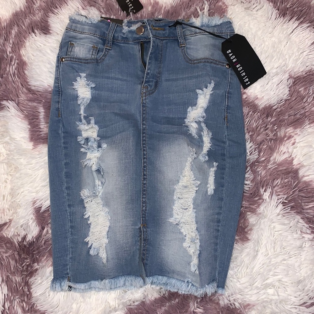 Fashion Nova Chosen One Denim Skirt